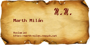 Marth Milán névjegykártya