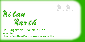 milan marth business card