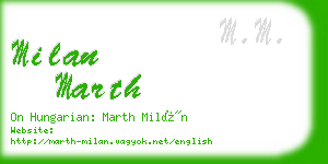 milan marth business card